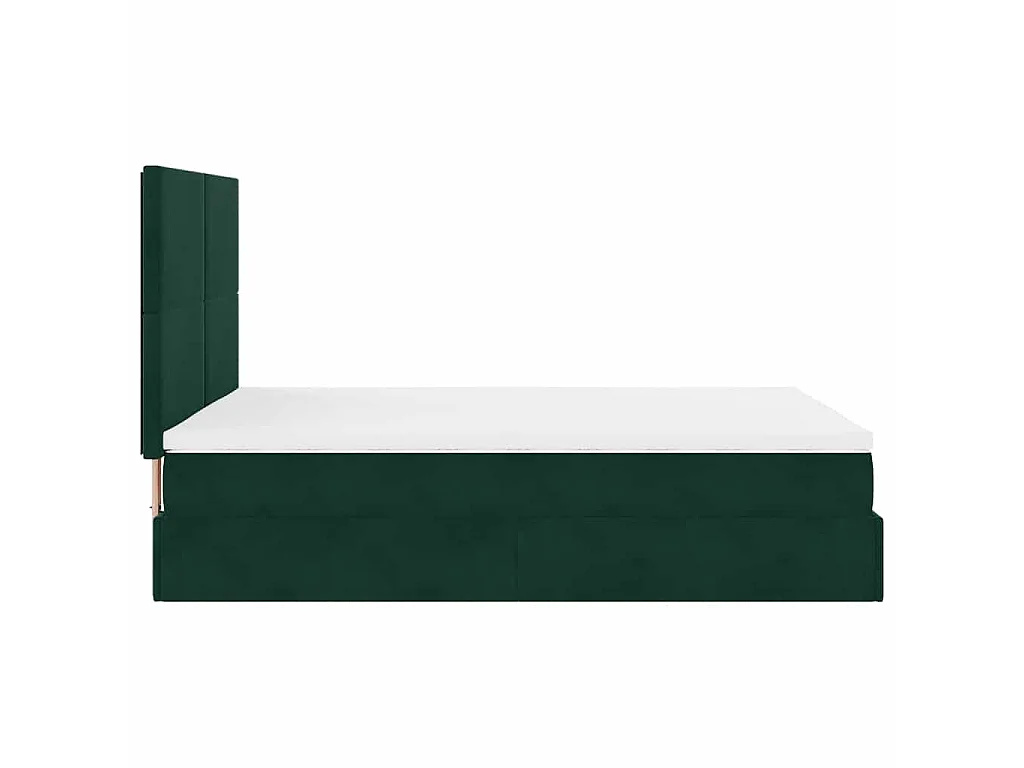 Estructura de cama otomana con colchones verde oscuro 140x200cm
