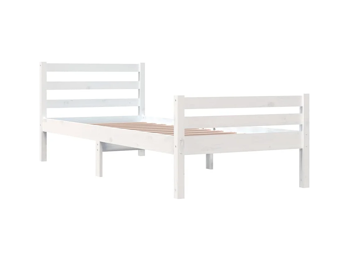 Massivholzbett Weiß 100x200 cm