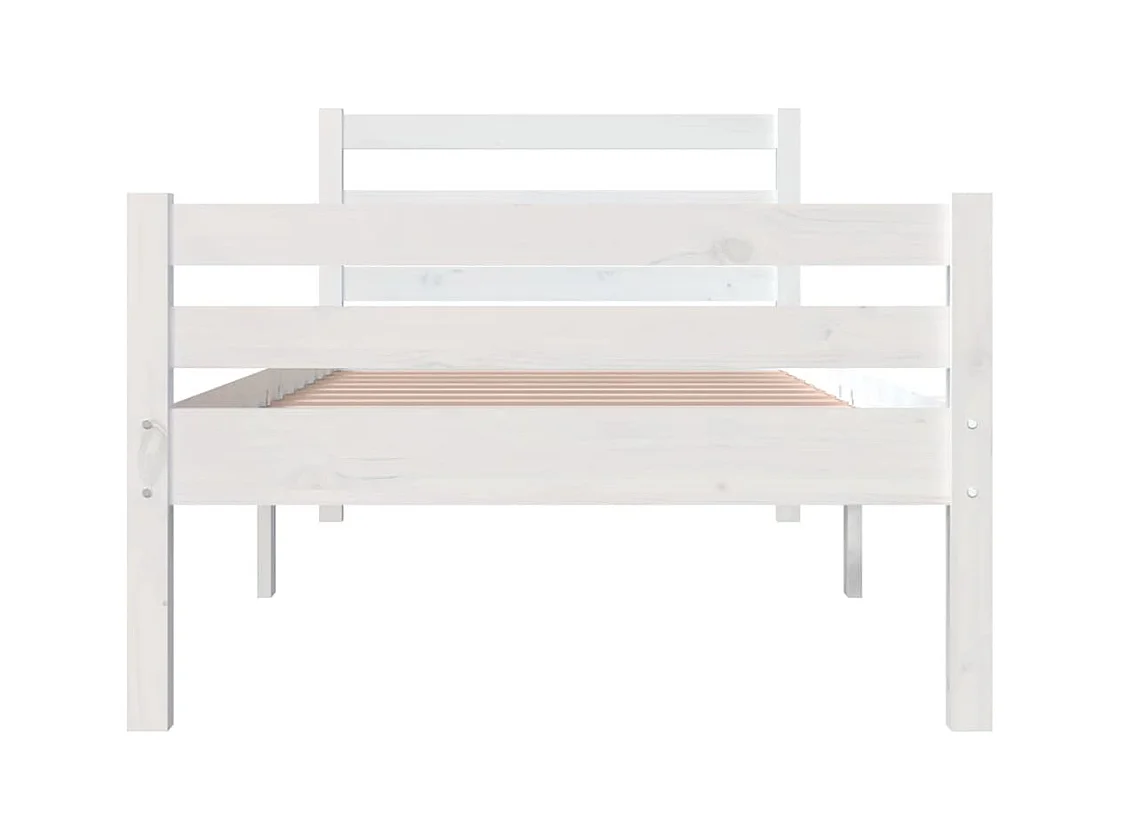 Massivholzbett Weiß 100x200 cm