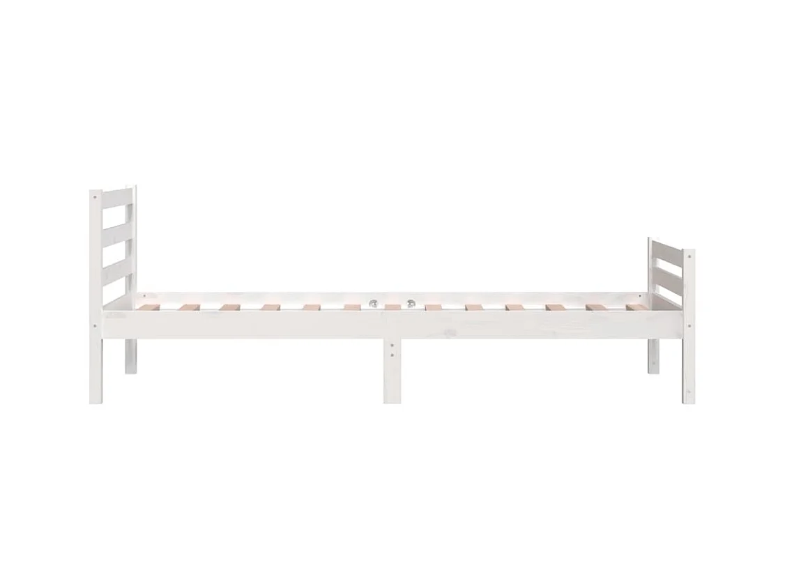 Massivholzbett Weiß 100x200 cm
