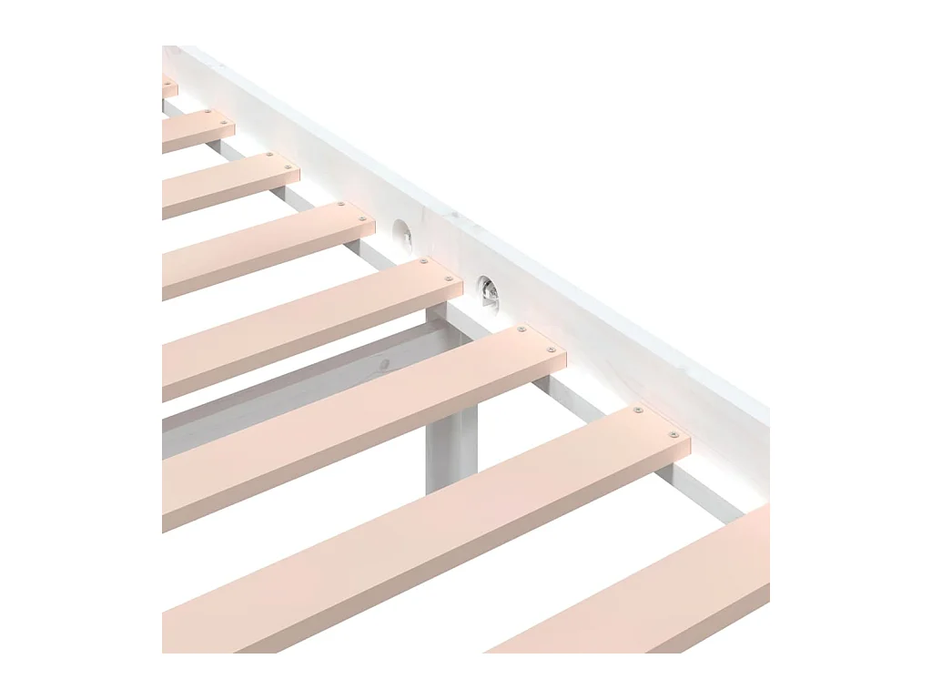 Massivholzbett Weiß 100x200 cm