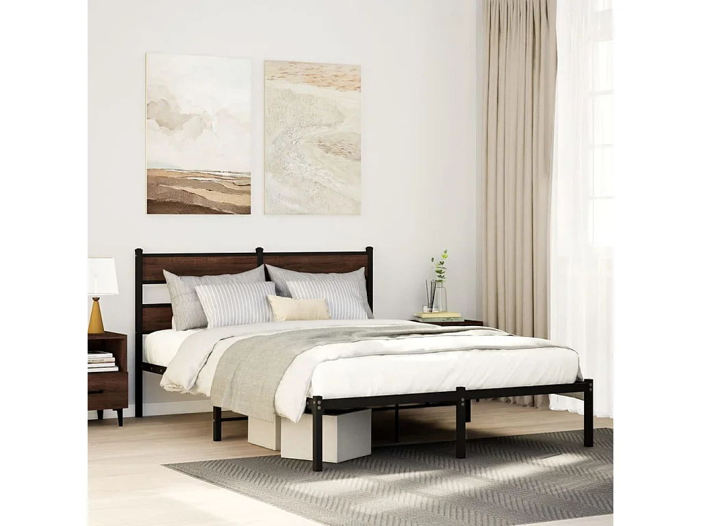 Cadre de lit sans matelas avec tête de lit 160x200 cm
