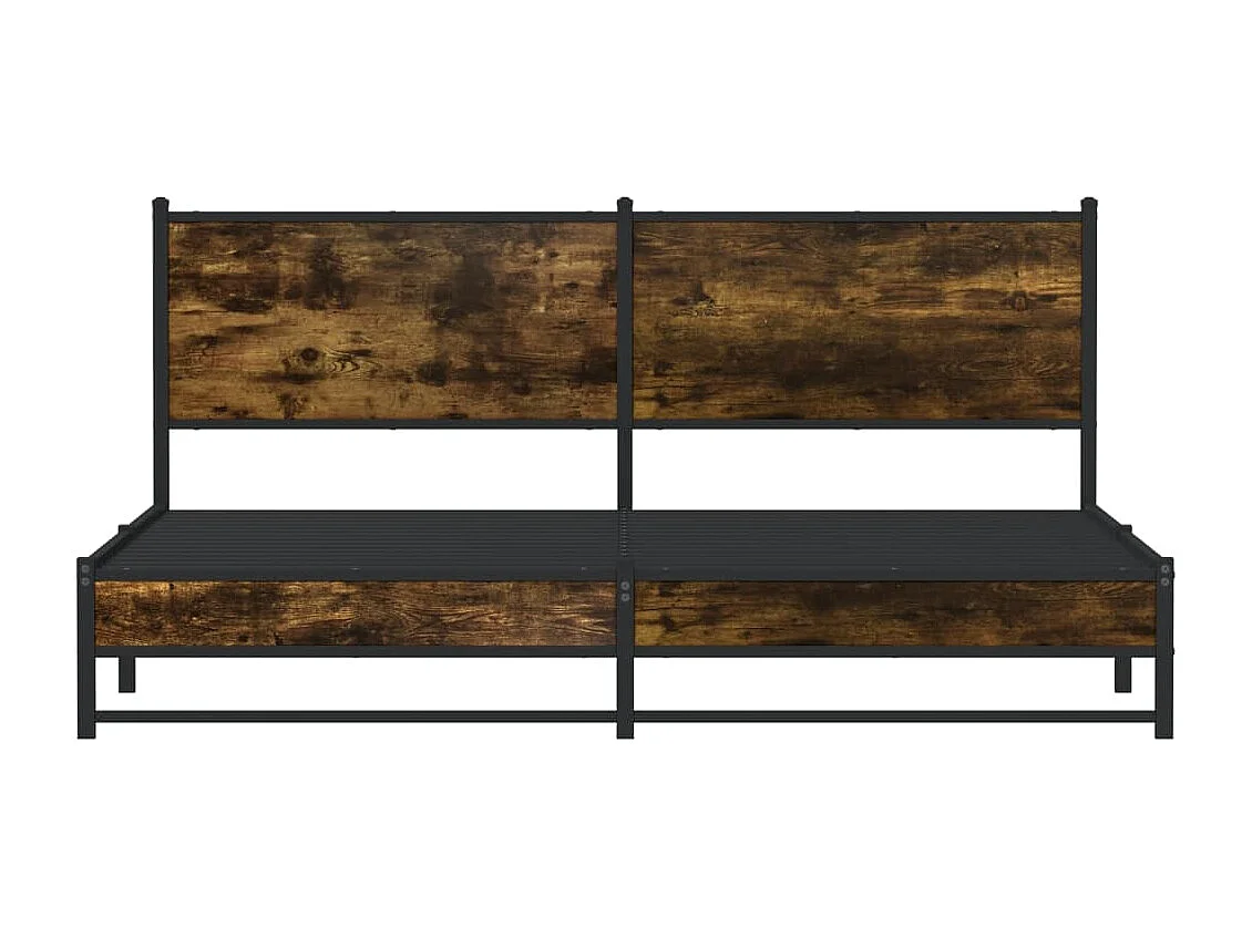 Estructura de cama sin colchón metal roble ahumado 180x200 cm