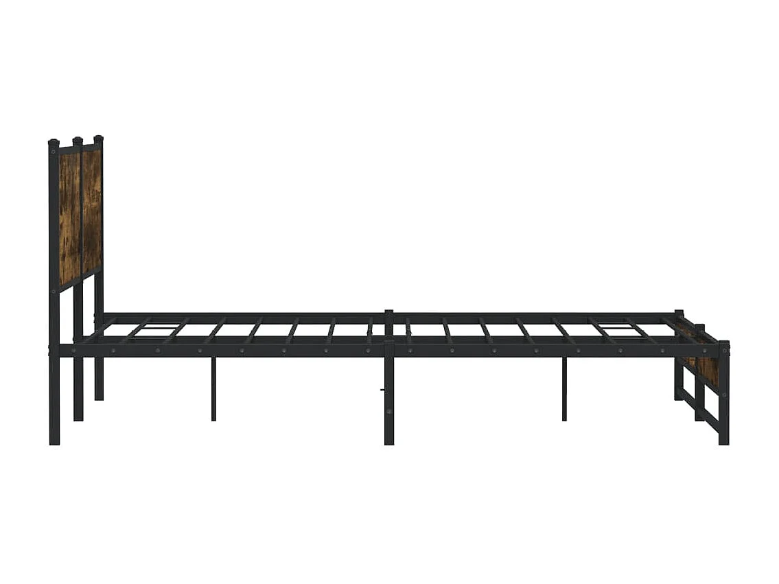 Estructura de cama sin colchón metal roble ahumado 180x200 cm