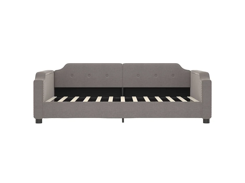 Slaapbank met onderschuifbed en lades 90x200 cm stof taupe