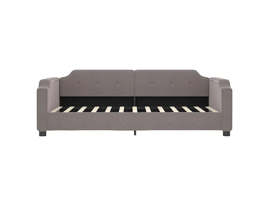 Slaapbank met onderschuifbed en lades 90x200 cm stof taupe