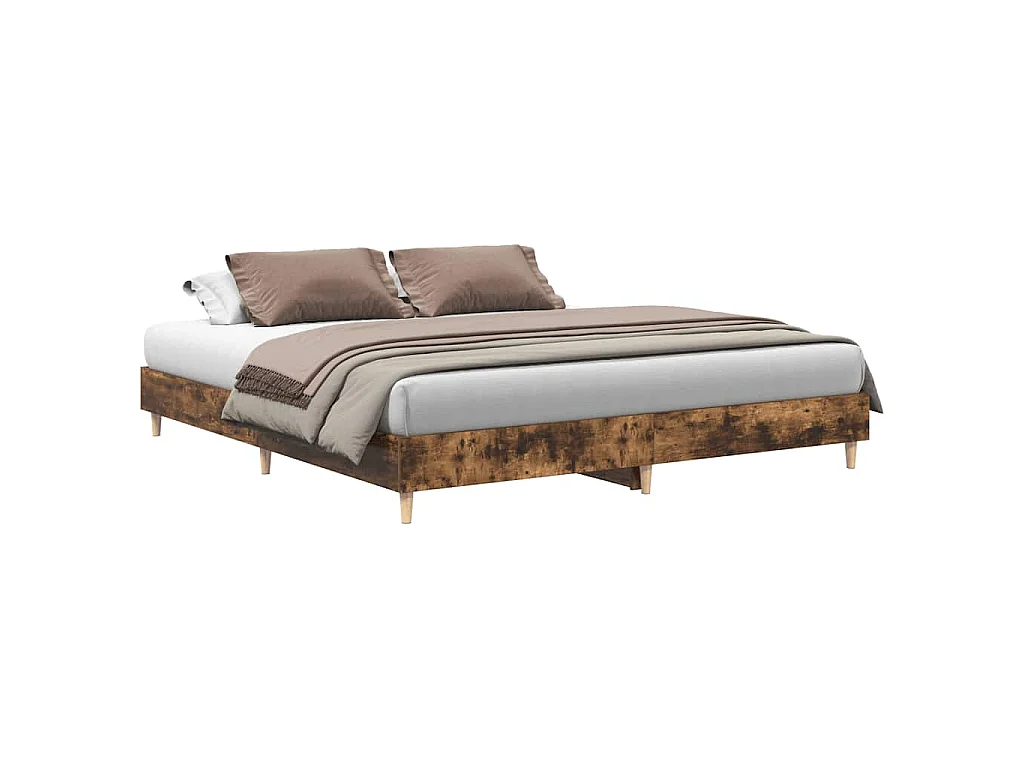 Bedframe zonder matras hout gerookt eikenkleurig 180x200 cm