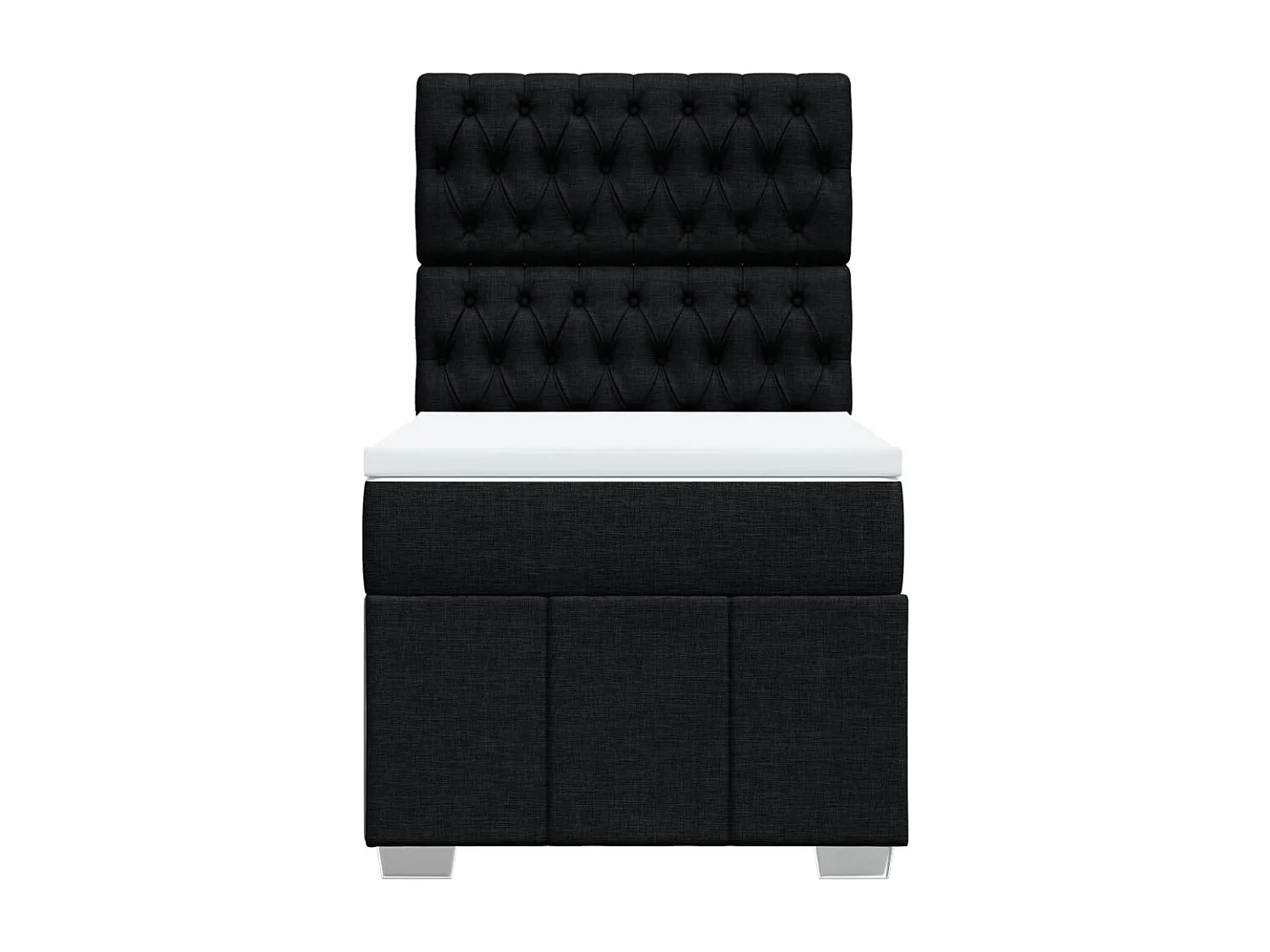 Cama com molas/colchão 100x200 cm tecido preto