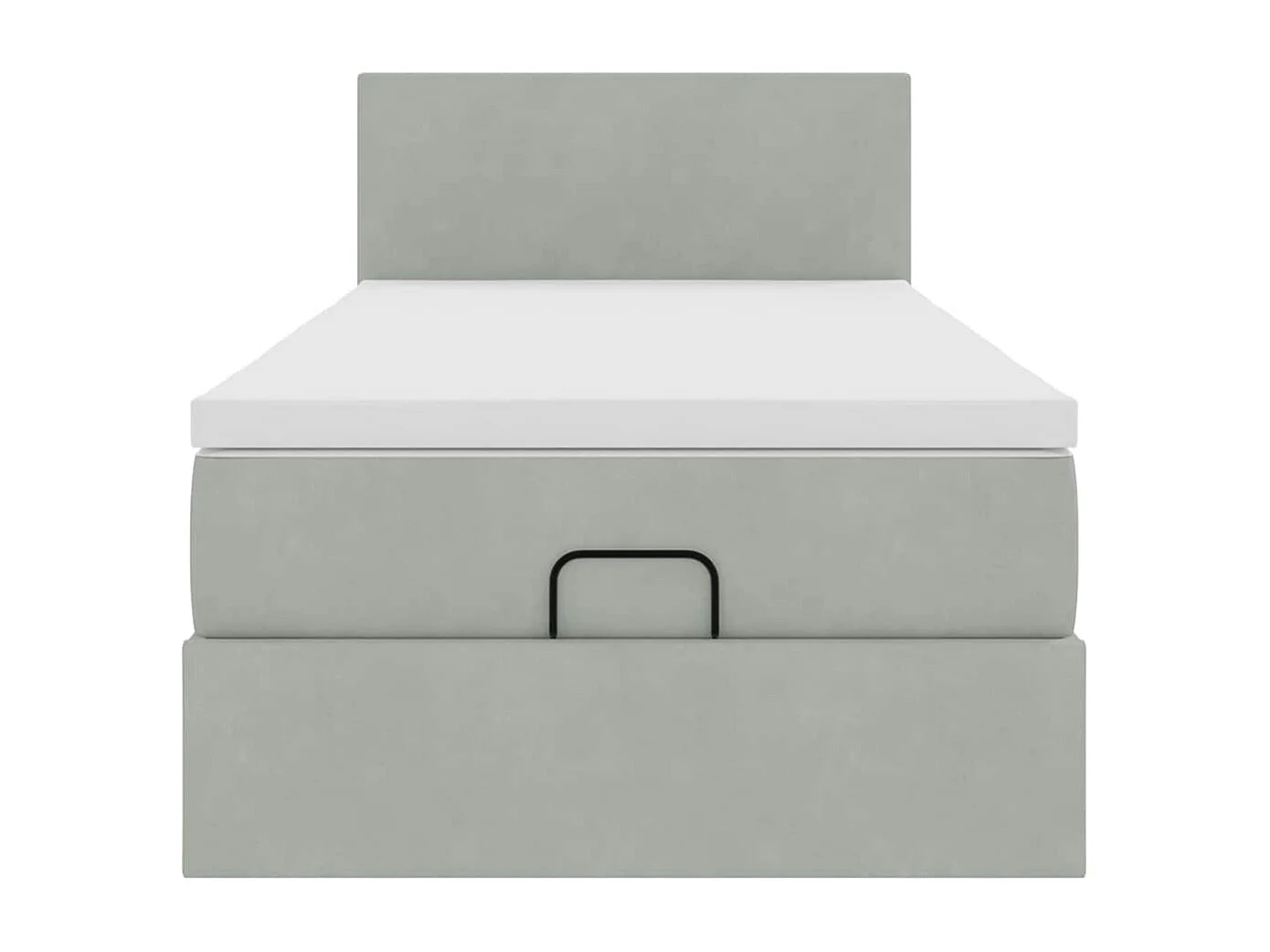 Ottoman bed met matras en LED's 90x200cm fluweel lichtgrijs