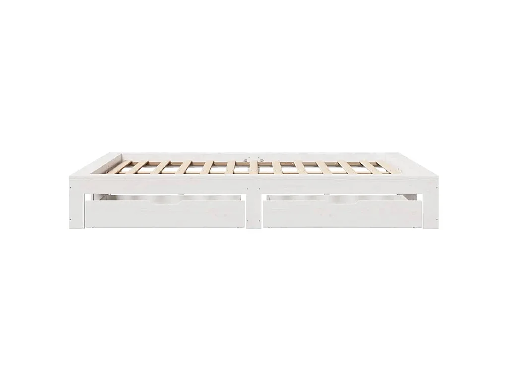 Cadre de lit sans matelas blanc 140x190 cm bois de pin massif