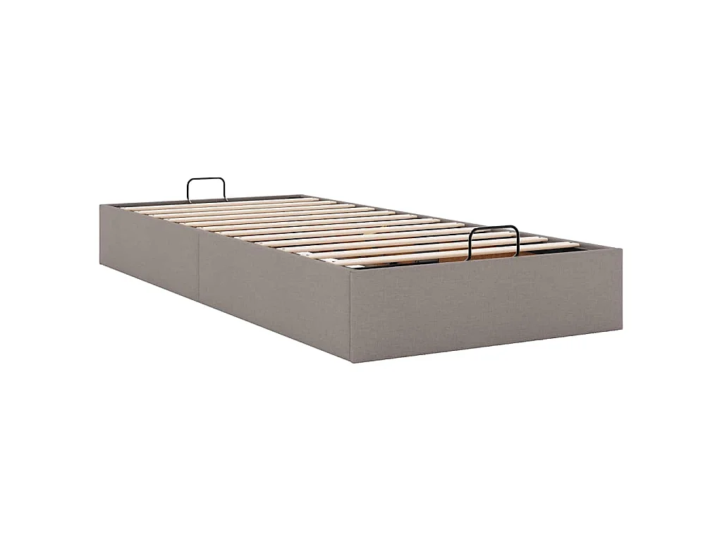 Ottoman-Bett ohne Matratze Taupe 100x200 cm Stoff