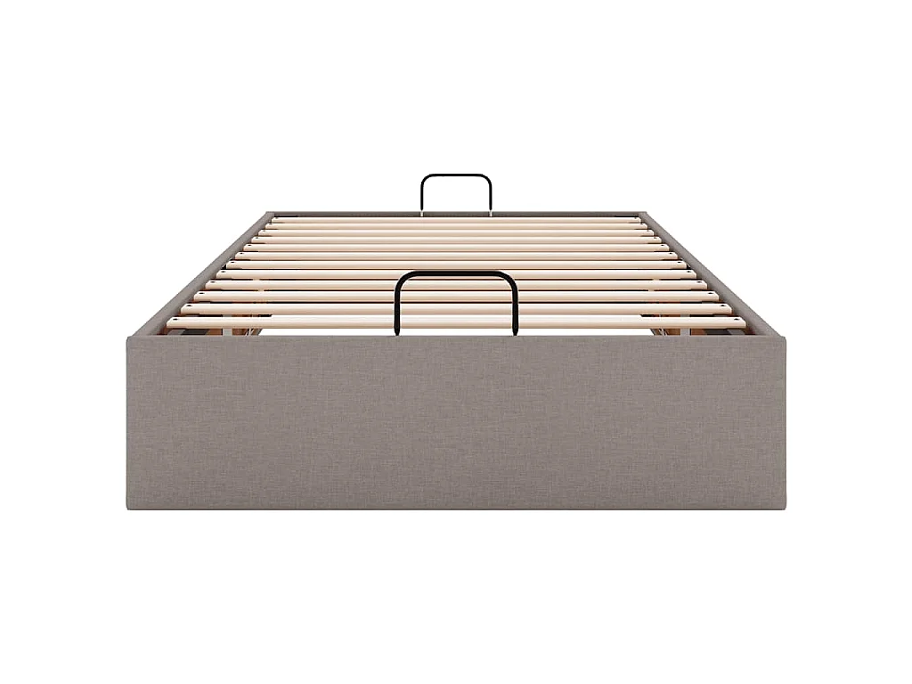 Ottoman-Bett ohne Matratze Taupe 100x200 cm Stoff