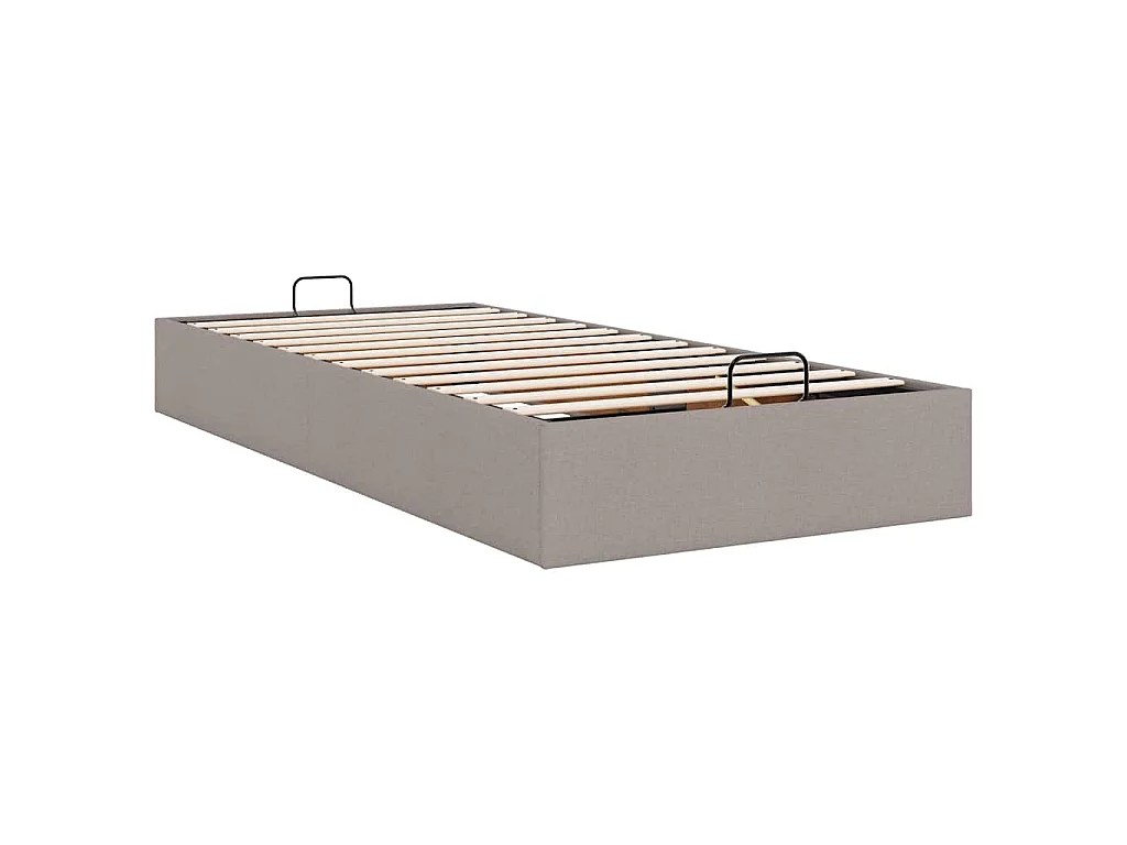 Ottoman-Bett ohne Matratze Taupe 100x200 cm Stoff