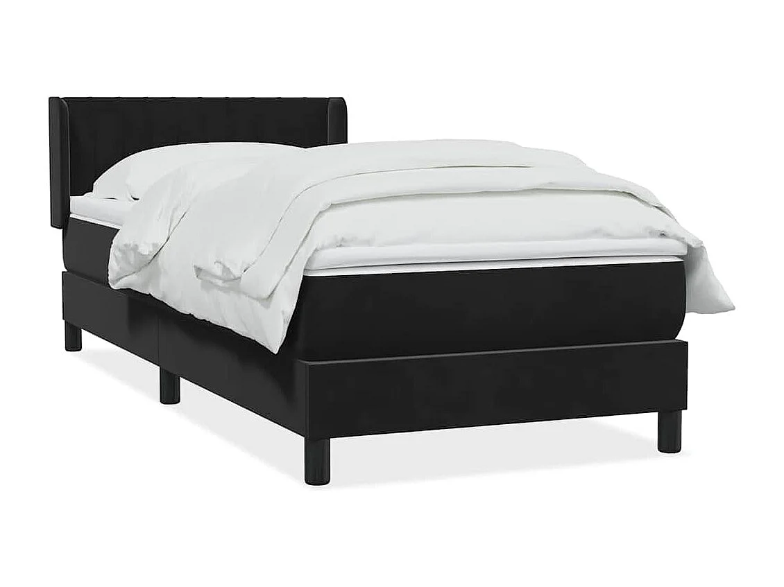 Boxspringbett mit Matratze Schwarz 90x210 cm Samt