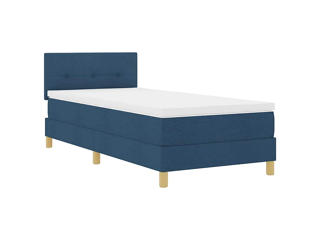 Boxspringbed met kussen met hoofdeinde Blauw 90 x 200 cm Stof