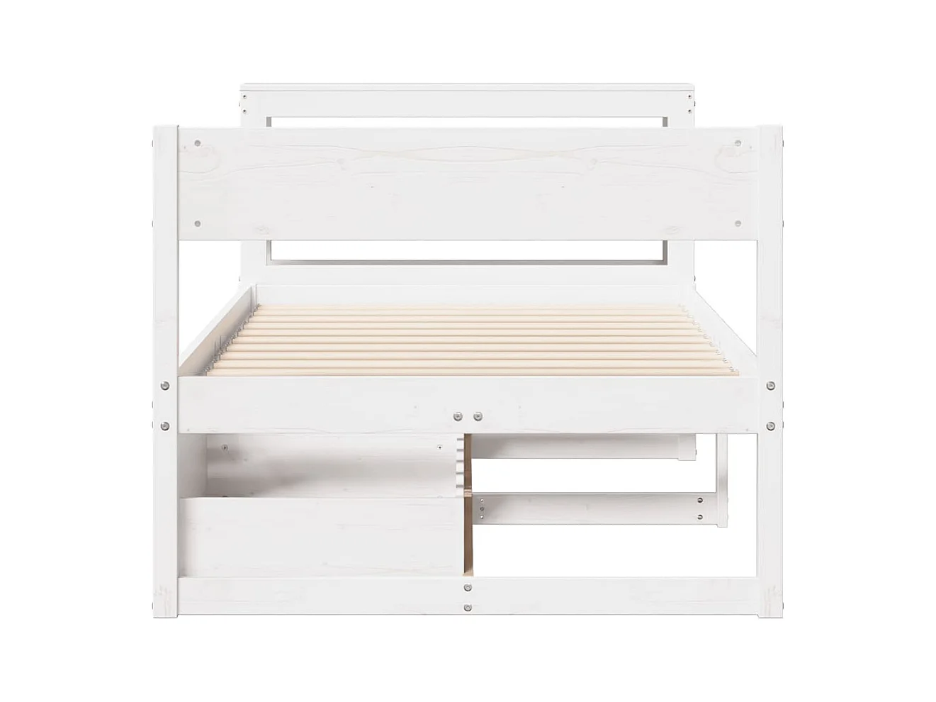 Cadre de lit sans matelas blanc 90x200 cm bois de pin massif