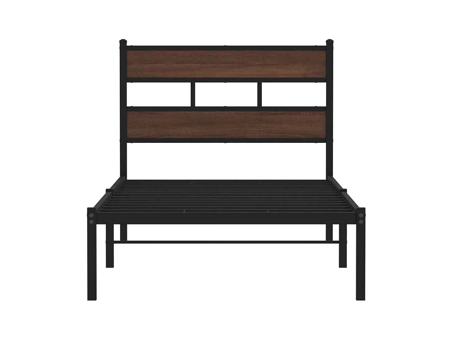 Bettgestell ohne Matratze mit Kopfteil Braun Eiche 100x200 cm