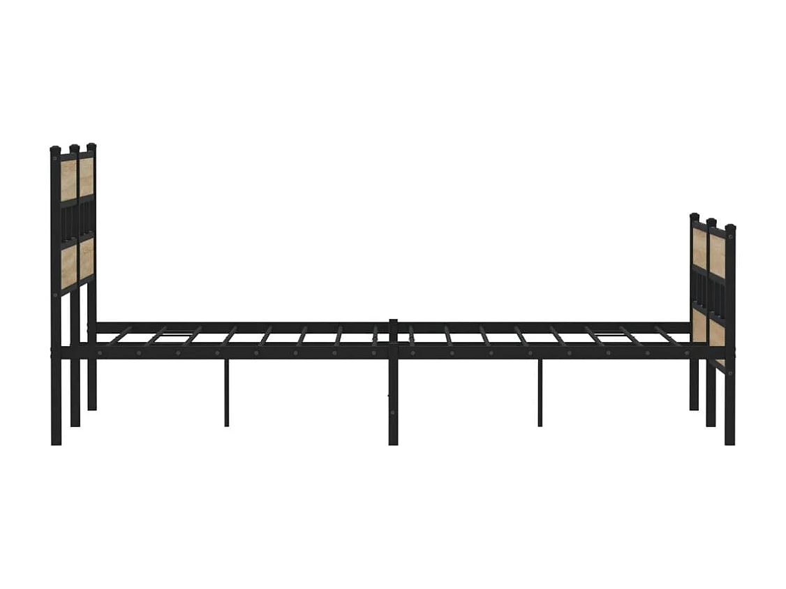 Metallbett ohne Matratze Sonoma-Eiche 140x190 cm