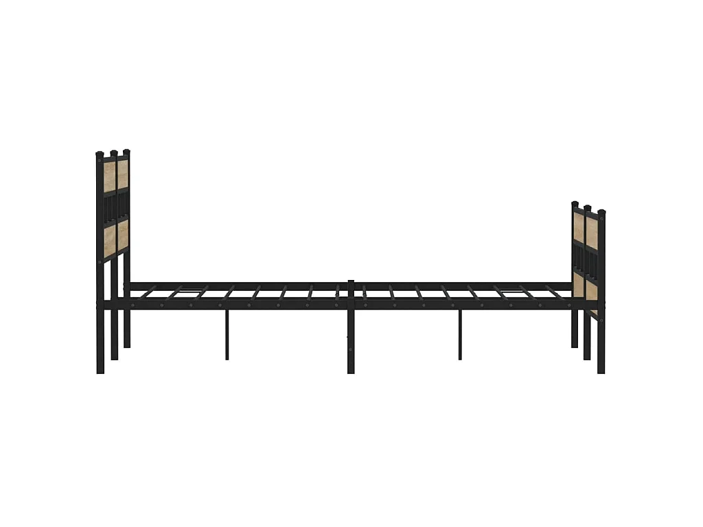 Estrutura de cama sem colchão 140x190 cm metal carvalho sonoma