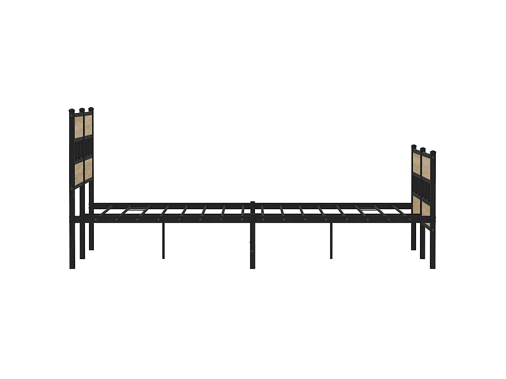Cadre de lit en métal sans matelas chêne sonoma 140x190 cm