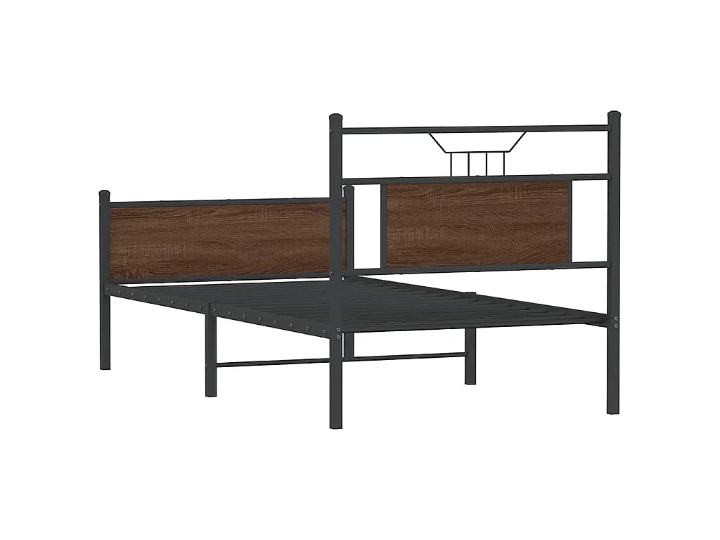 Cadre de lit sans matelas chêne marron 90x190cm bois ingénierie