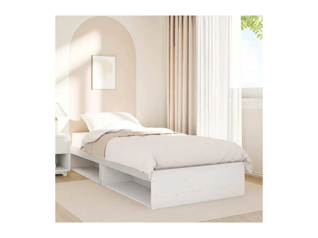 Lit de jour sans matelas blanc 90x190 cm bois de pin massif