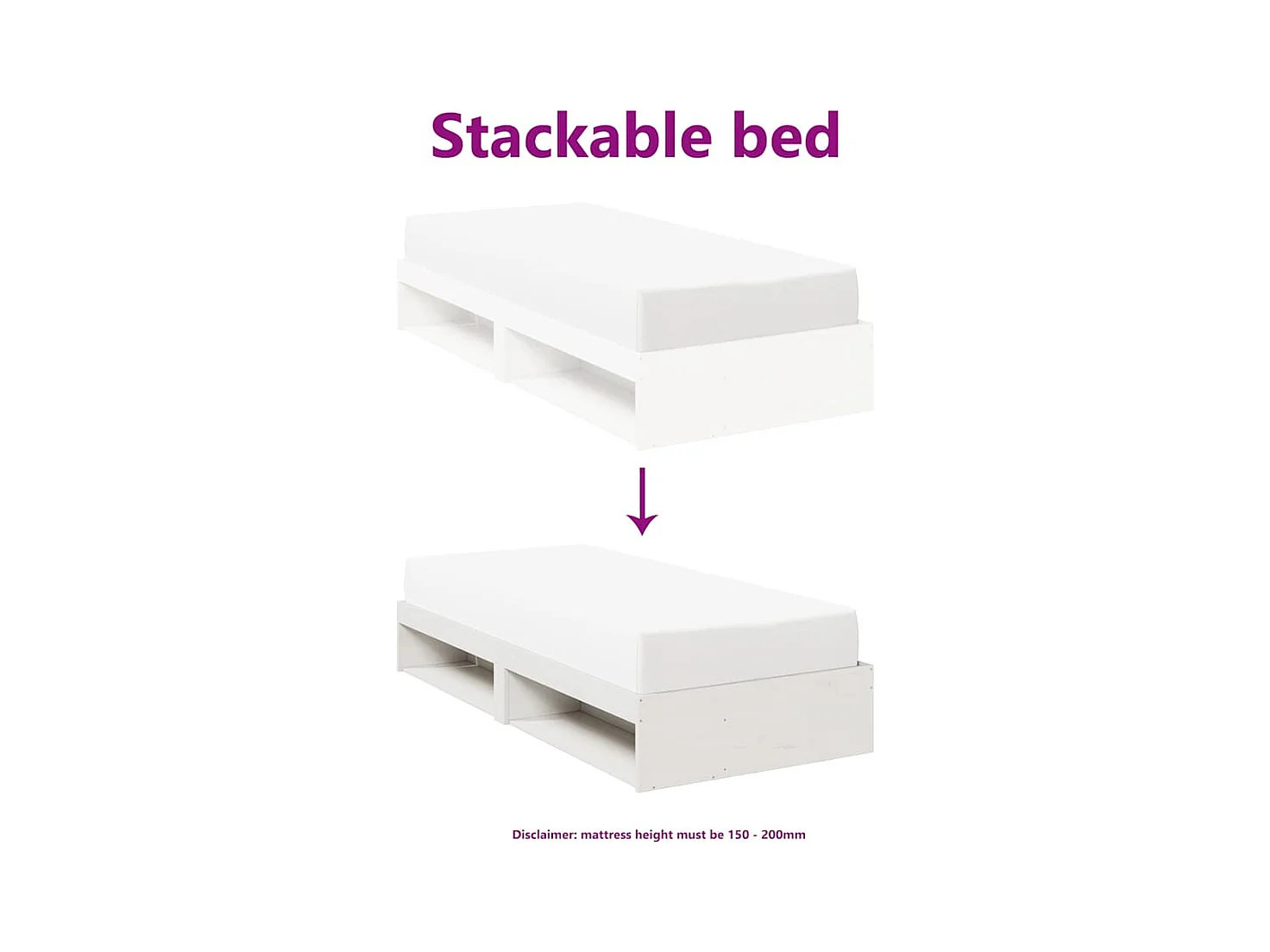 Lit de jour sans matelas blanc 90x190 cm bois de pin massif