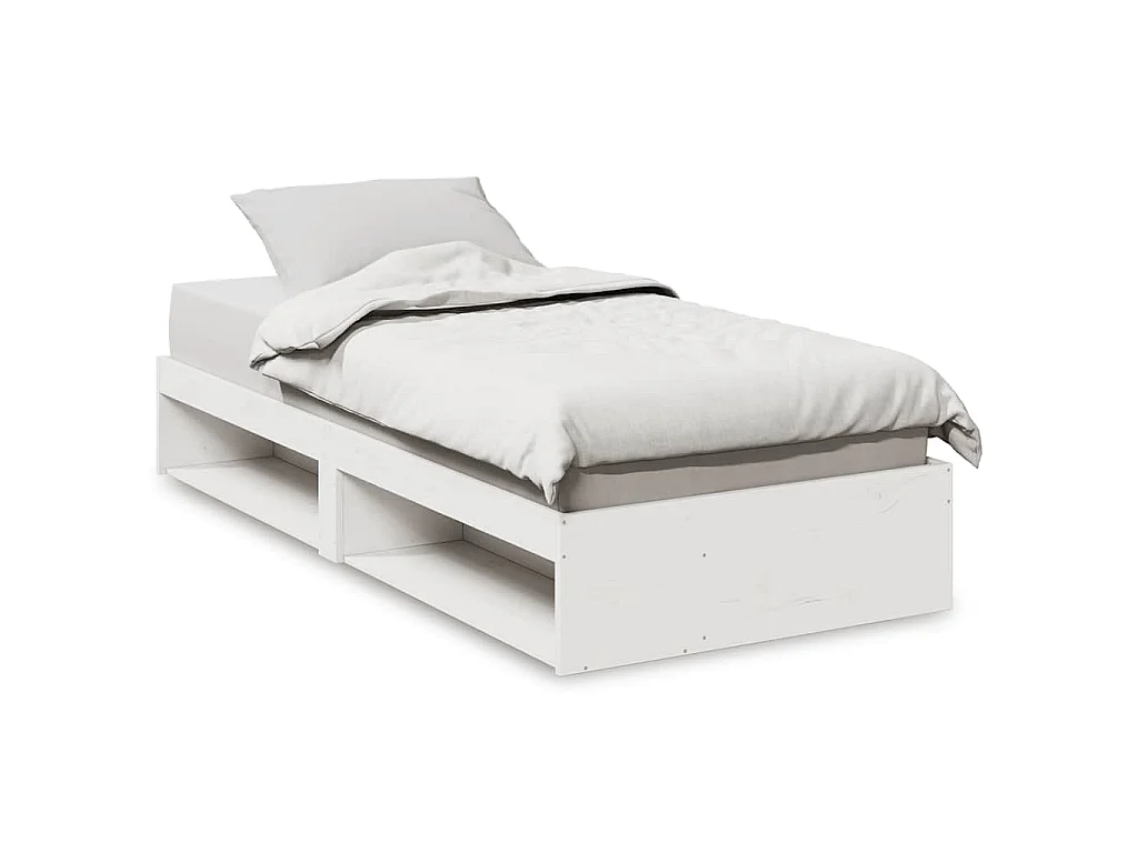 Lit de jour sans matelas blanc 90x190 cm bois de pin massif