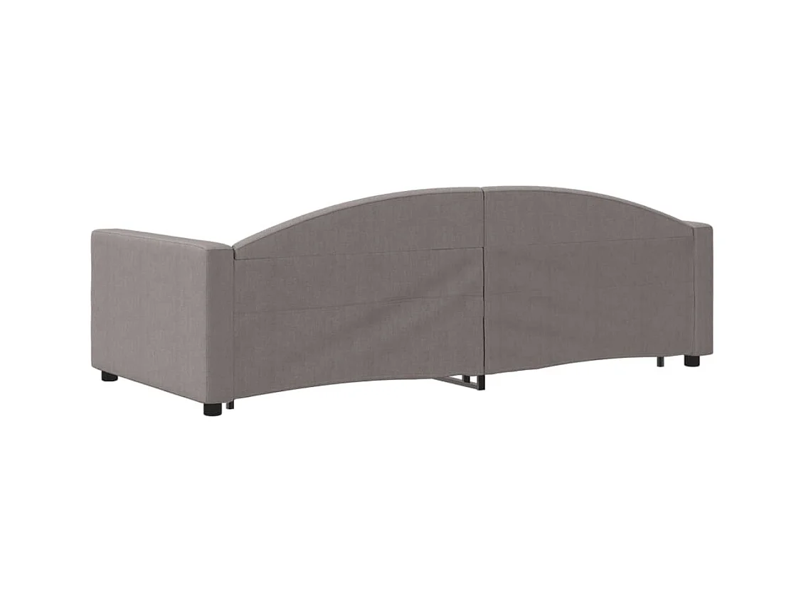 Tagesbett Ausziehbar mit Schubladen Taupe 90x200 cm Stoff