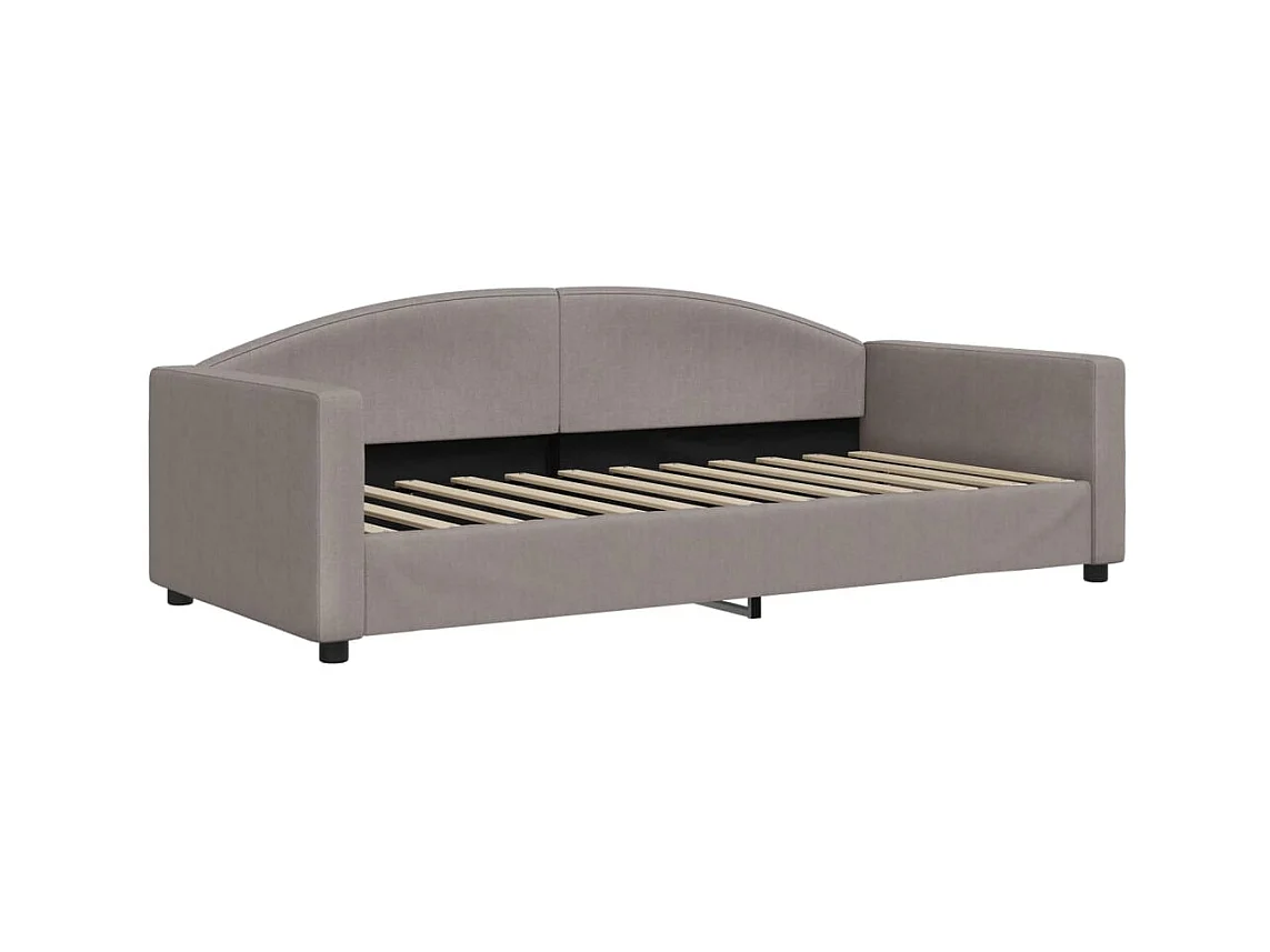 Tagesbett Ausziehbar mit Schubladen Taupe 90x200 cm Stoff