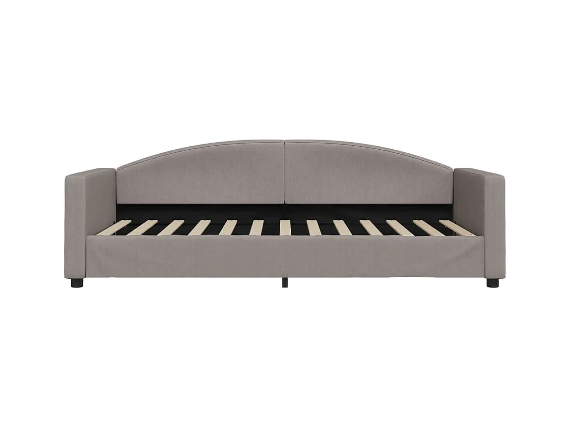 Tagesbett Ausziehbar mit Schubladen Taupe 90x200 cm Stoff