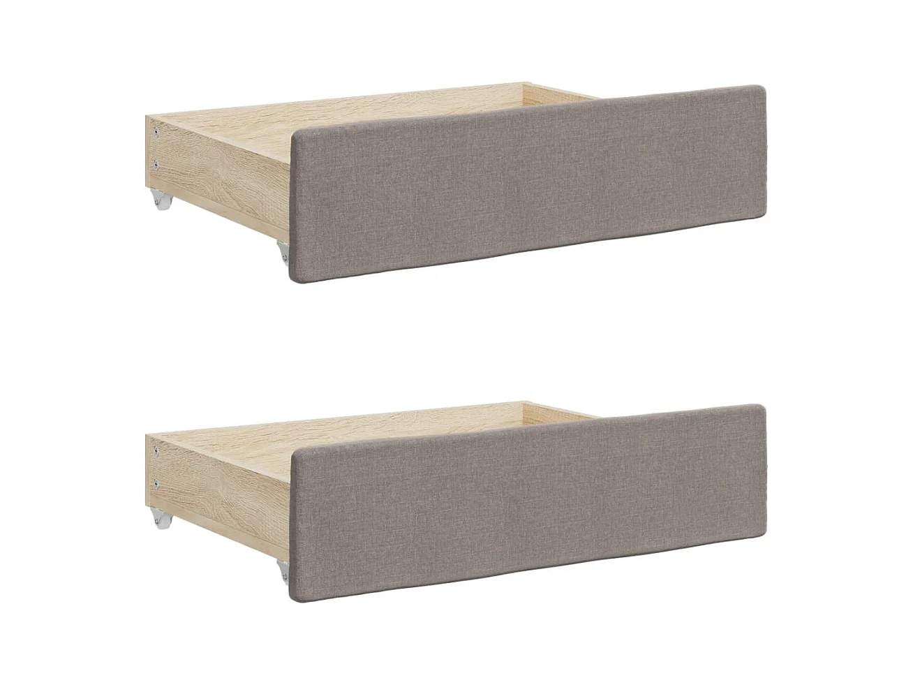 Tagesbett Ausziehbar mit Schubladen Taupe 90x200 cm Stoff