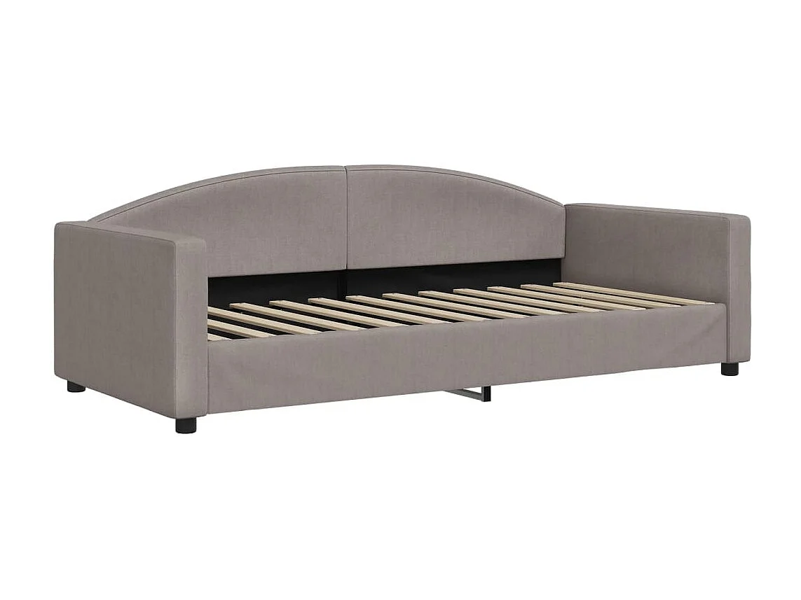 Tagesbett Ausziehbar mit Schubladen Taupe 90x200 cm Stoff