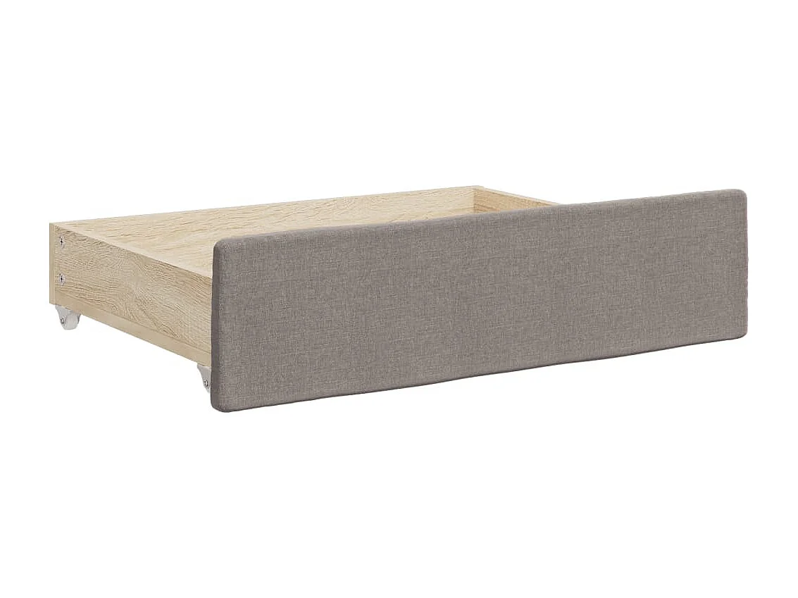 Tagesbett Ausziehbar mit Schubladen Taupe 90x200 cm Stoff