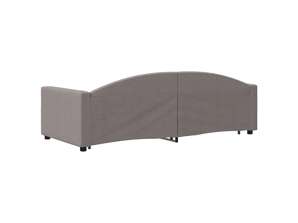 Divano Letto Estraibile con Cassetti Tortora 90x200 cm Tessuto