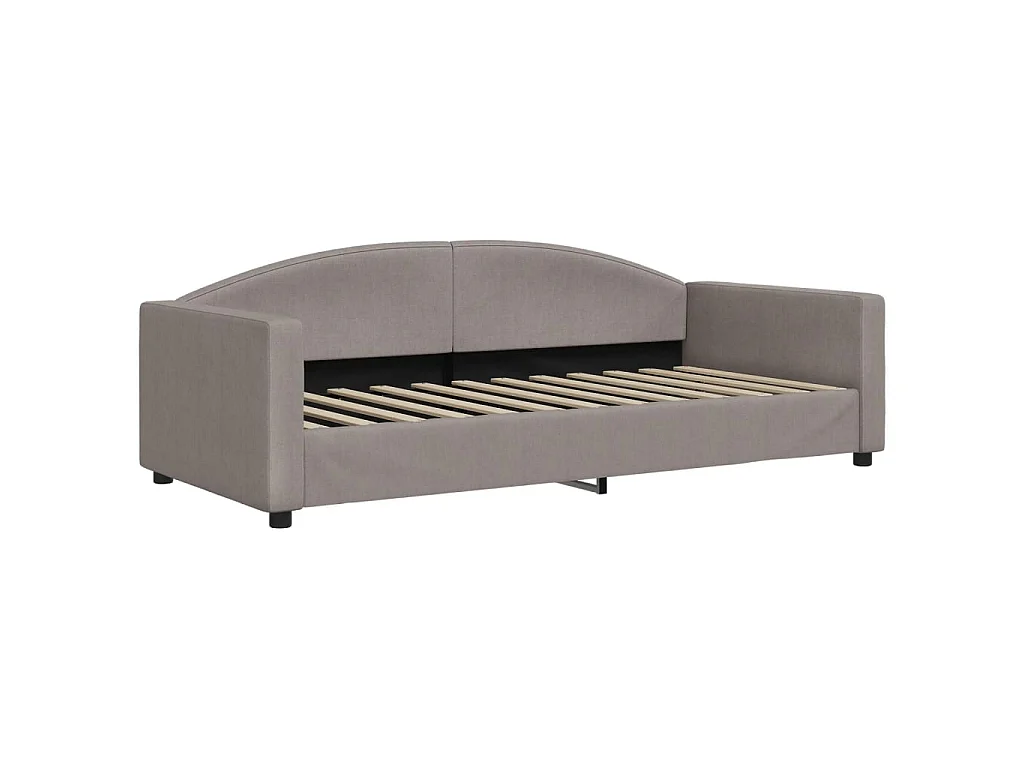 Divano Letto Estraibile con Cassetti Tortora 90x200 cm Tessuto