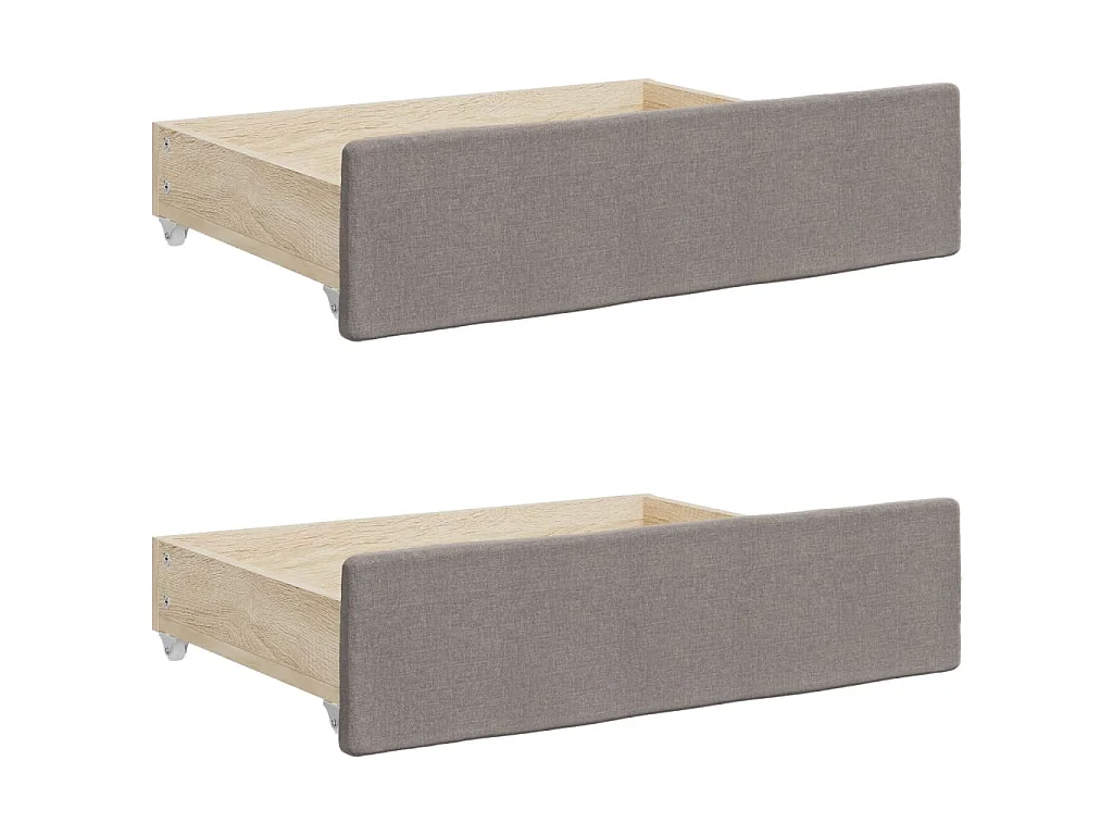 Divano Letto Estraibile con Cassetti Tortora 90x200 cm Tessuto