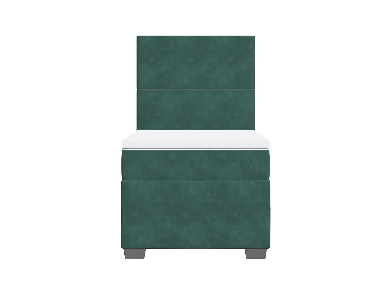 Boxspringbett mit Matratze Dunkelgrün 90x190 cm Samt