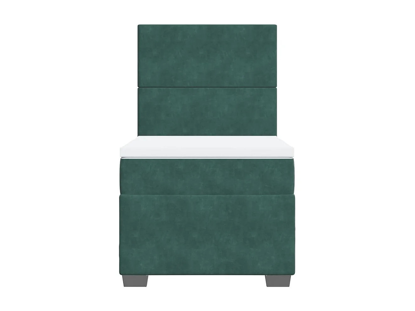 Cama box spring con colchón terciopelo verde oscuro 90x190 cm
