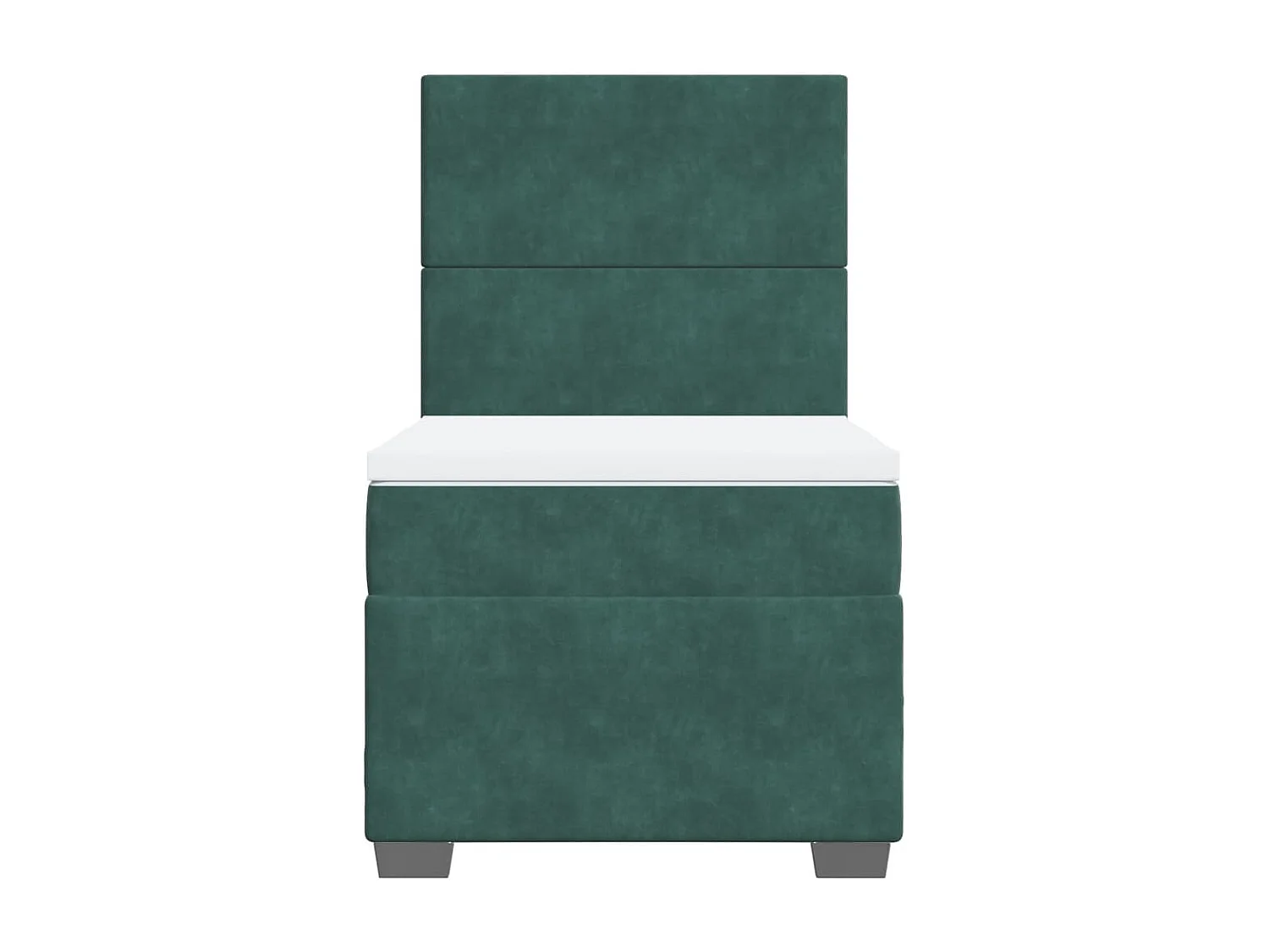 Cama box spring con colchón terciopelo verde oscuro 90x190 cm