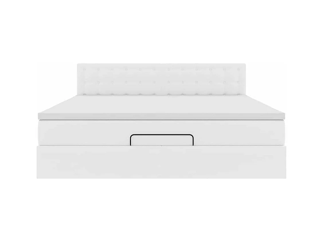 Lit ottoman avec matelas & LED blanc pur 180x200cm similicuir