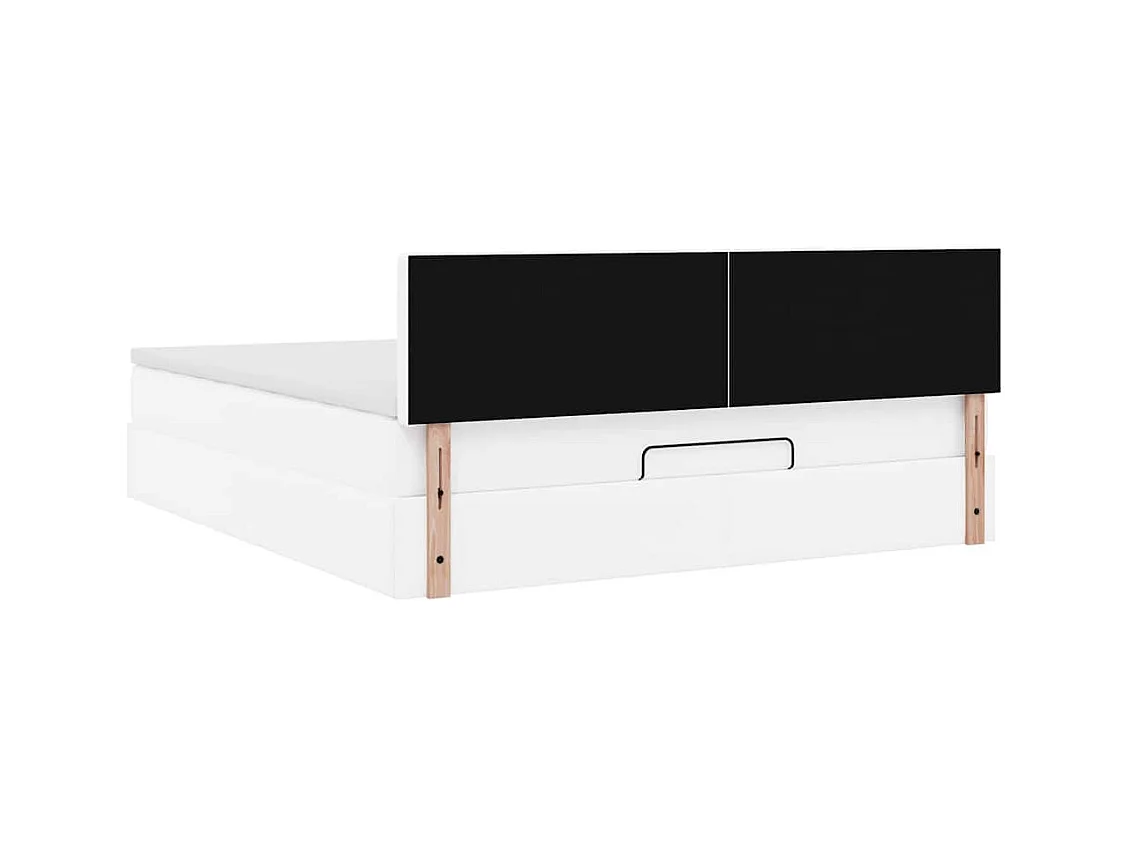 Lit ottoman avec matelas & LED blanc pur 180x200cm similicuir