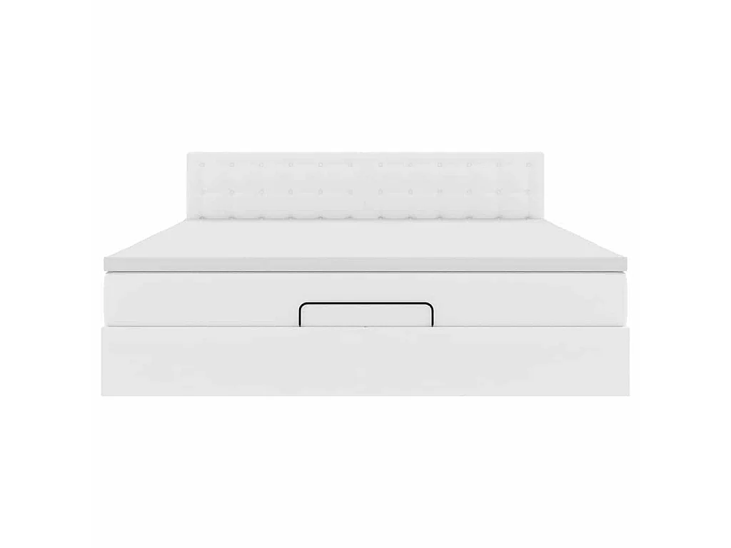 Lit ottoman avec matelas & LED blanc pur 180x200cm similicuir