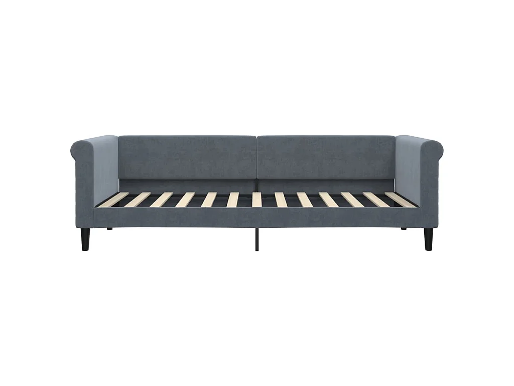 Sofá cama nido con cajones terciopelo gris oscuro 90x200 cm