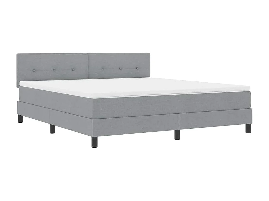 Boxspringbett mit Matratze mit LED Hellgrau 180 x 200 cm Stoff