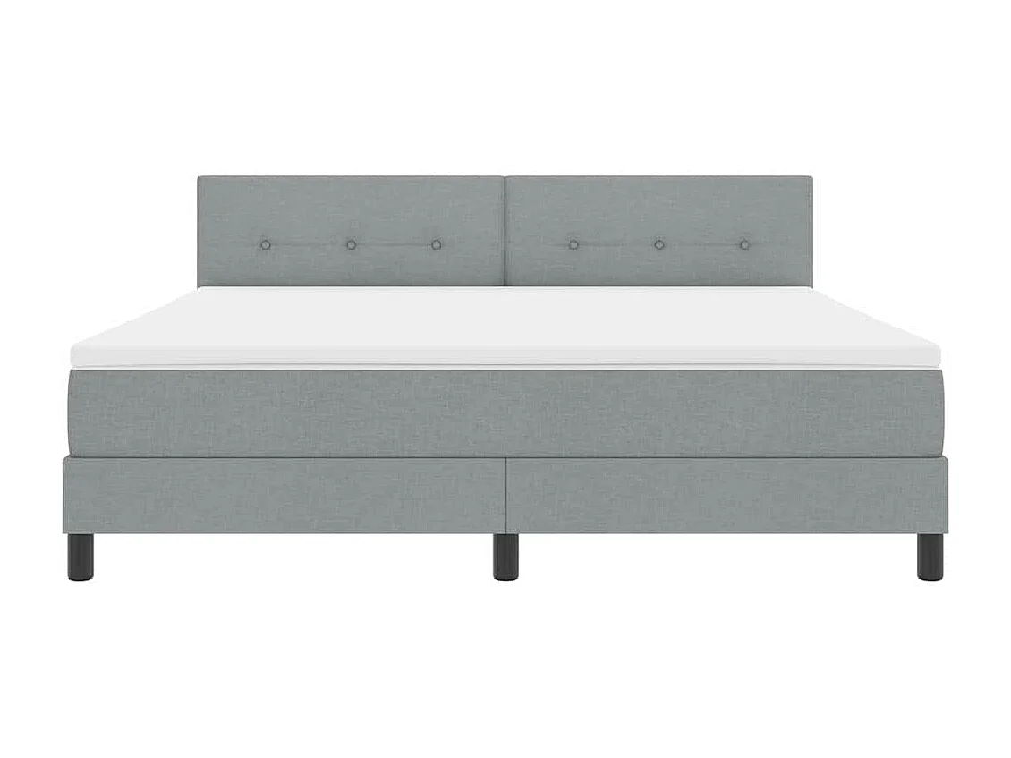 Boxspringbett mit Matratze mit LED Hellgrau 180 x 200 cm Stoff