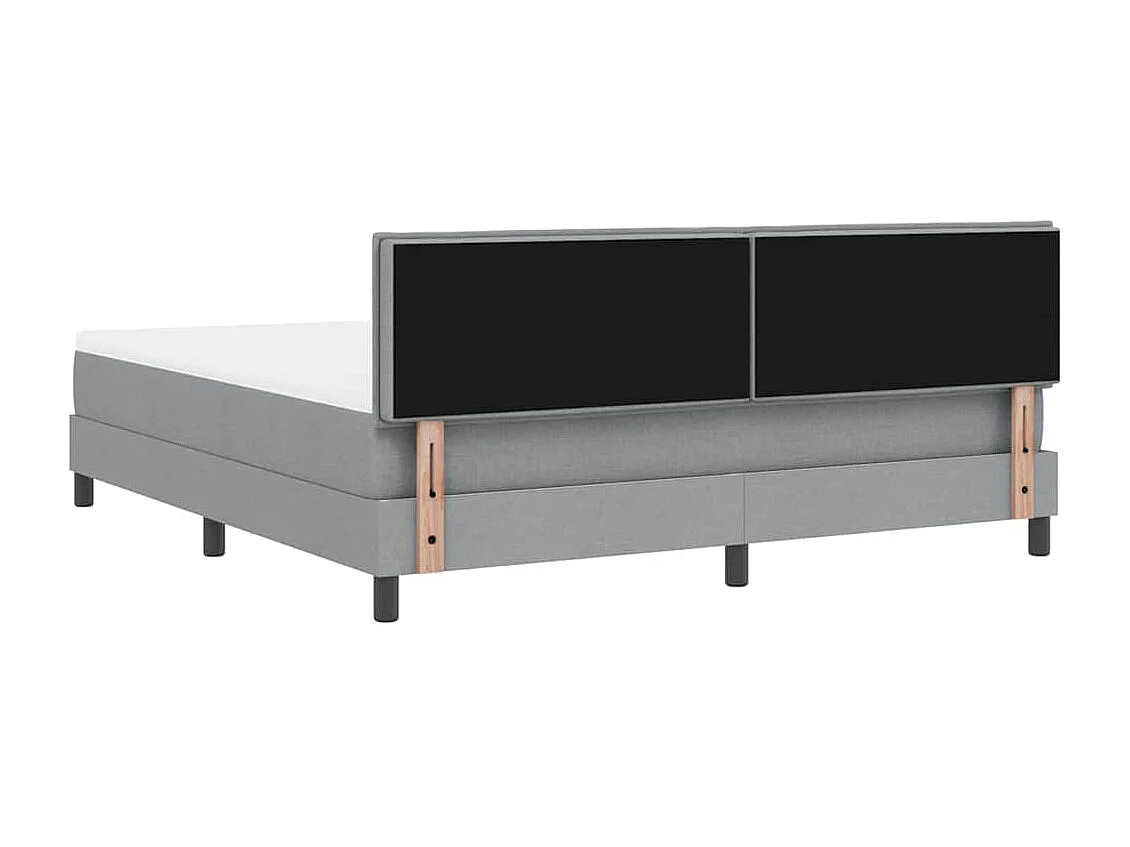 Boxspringbett mit Matratze mit LED Hellgrau 180 x 200 cm Stoff