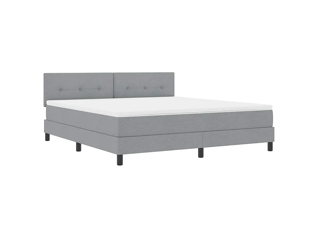Boxspring bed met hoofdeinde Lichtgrijs 180 x 200 cm Stof