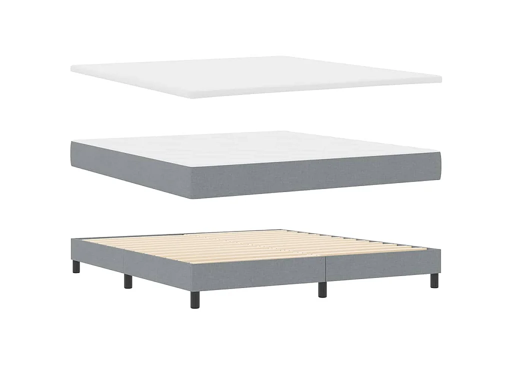 Boxspring bed met hoofdeinde Lichtgrijs 180 x 200 cm Stof