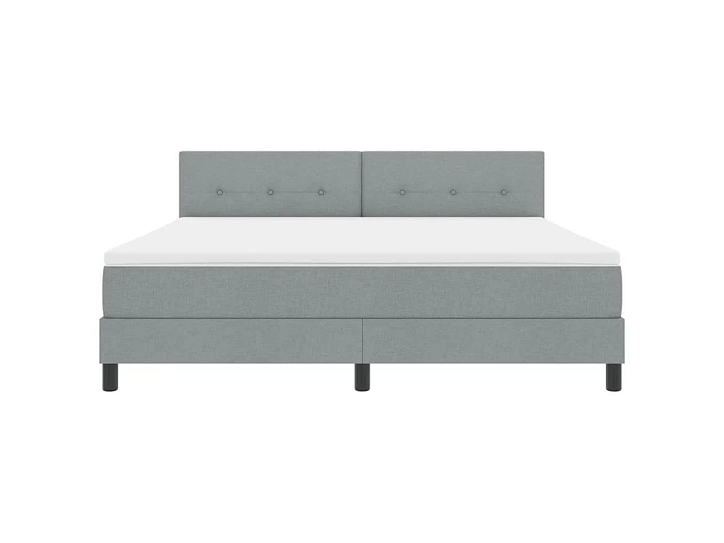 Boxspring bed met hoofdeinde Lichtgrijs 180 x 200 cm Stof